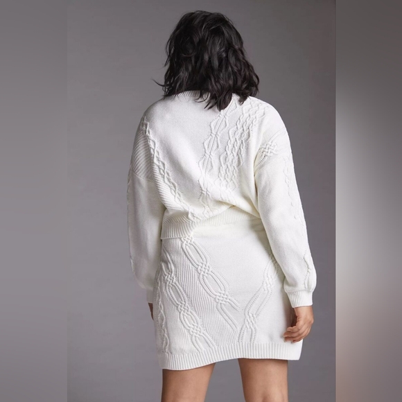 Maeve Anthropologie Cable Knit Sweater Set Large - Picture 2 of 9